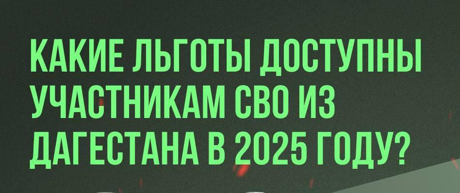 Какие льготы доступны участникам СВО из Дагестана и их семьям?