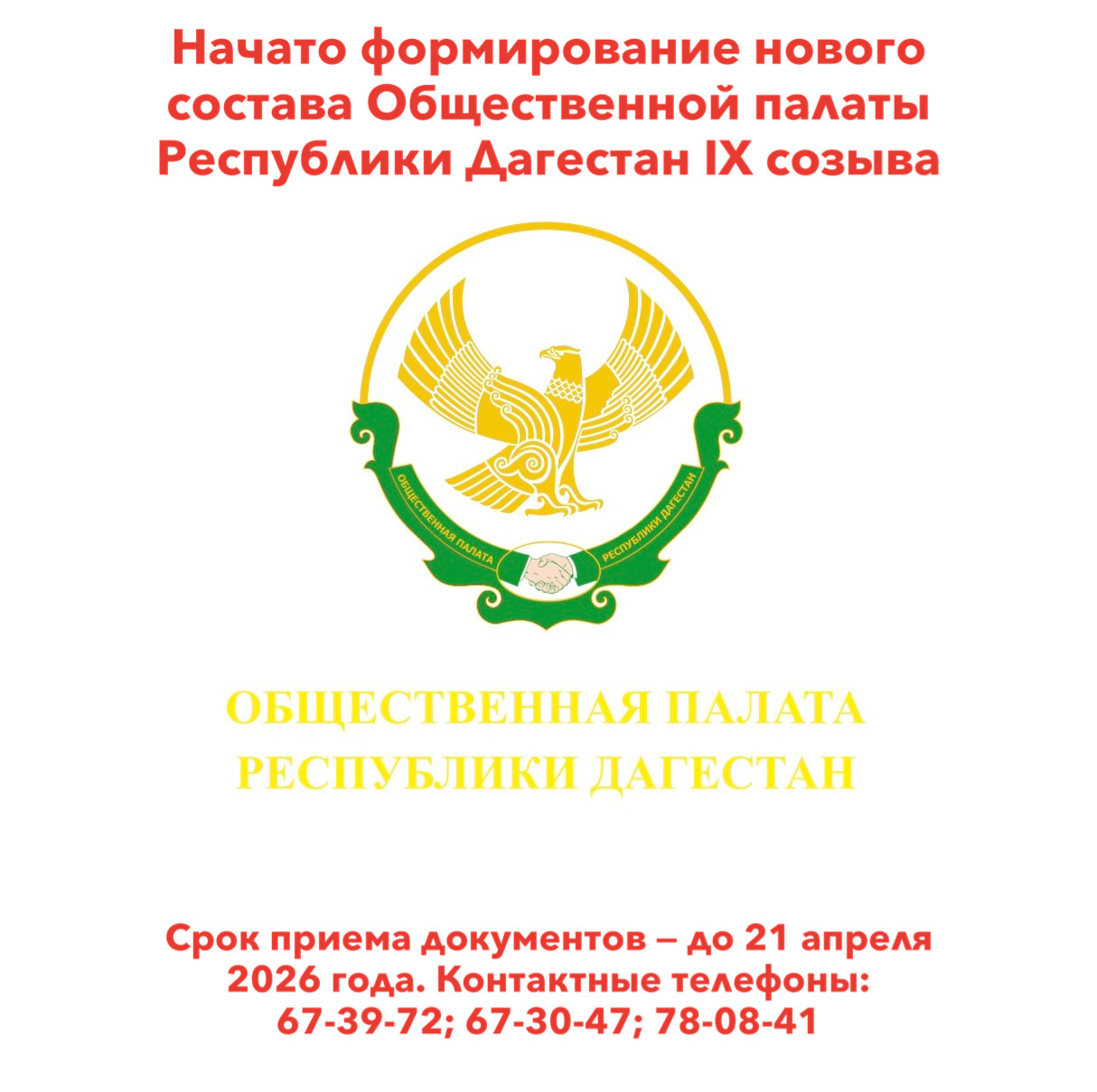 Начато формирование нового состава Общественной палаты Республики Дагестан IX созыва